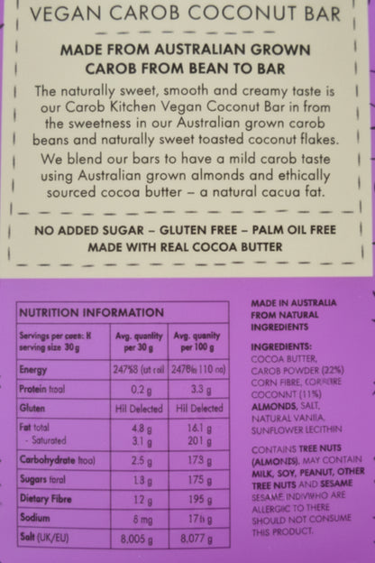 The Carob Kitchen Vegan Coconut Bar