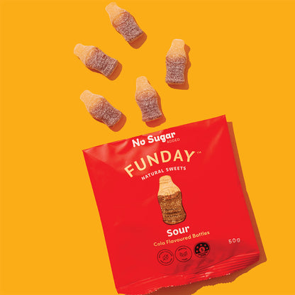 Funday Natural Sweets Sour Cola Flavoured Bottles