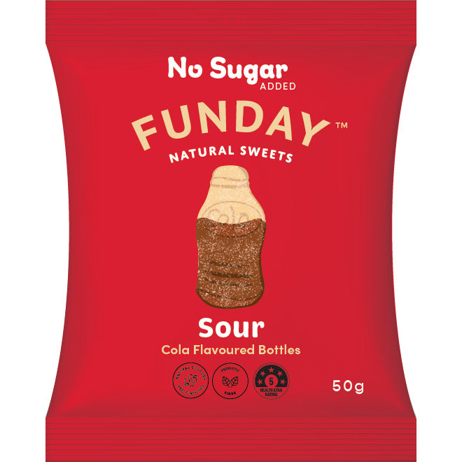 Funday Natural Sweets Sour Cola Flavoured Bottles