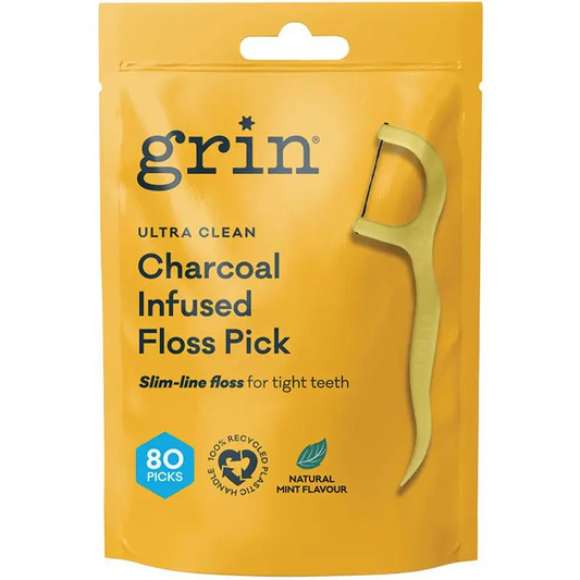 Grin Charcoal Infused Floss Picks