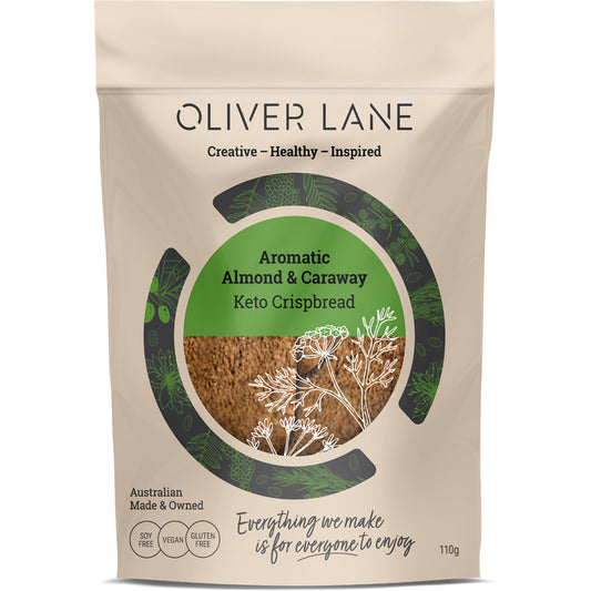 Oliver Lane Keto Crispbread Aromatic Almond & Caraway