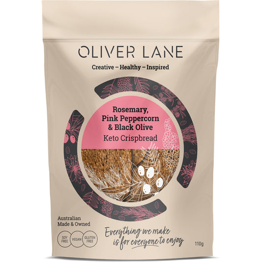 Oliver Lane Keto Crispbread Rosemary, Pink Peppercorn & Black Olive