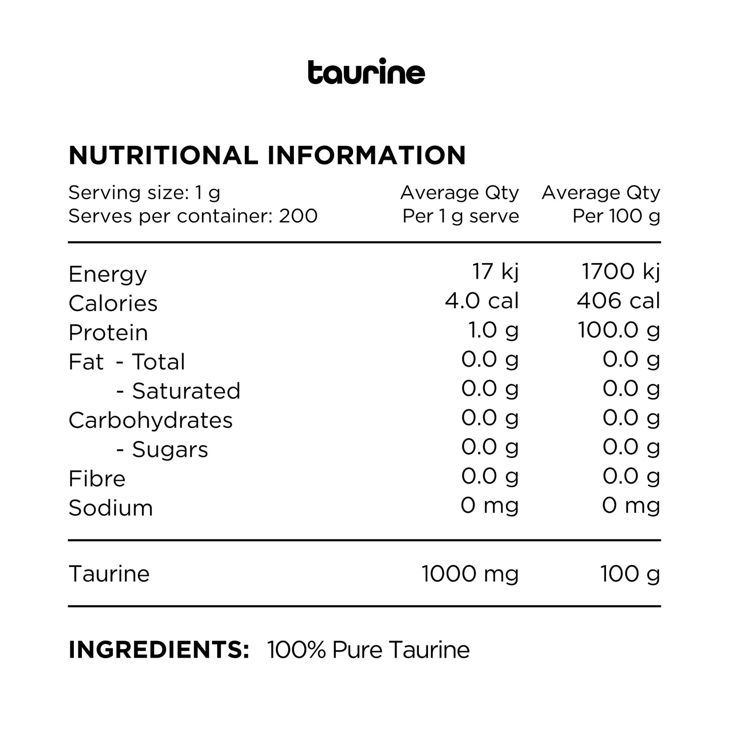 Switch Nutrition Taurine