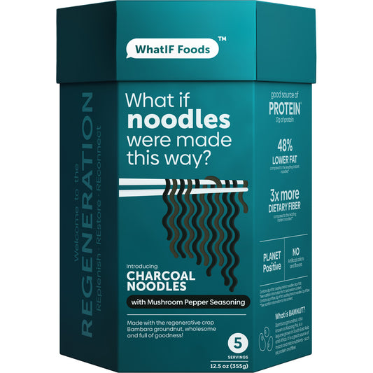 WhatIF Foods Charcoal Noodles with Mushroom Pepper Seasoning
