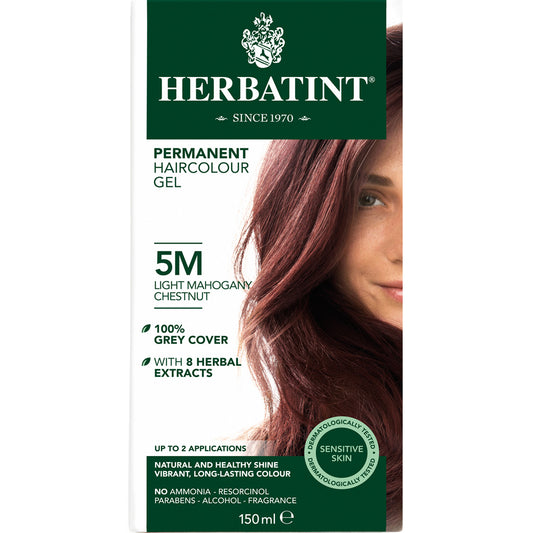 Herbatint Permanent Hair Colour Gel Mahogany Tones - 5M (Light Mahogany Chestnut)