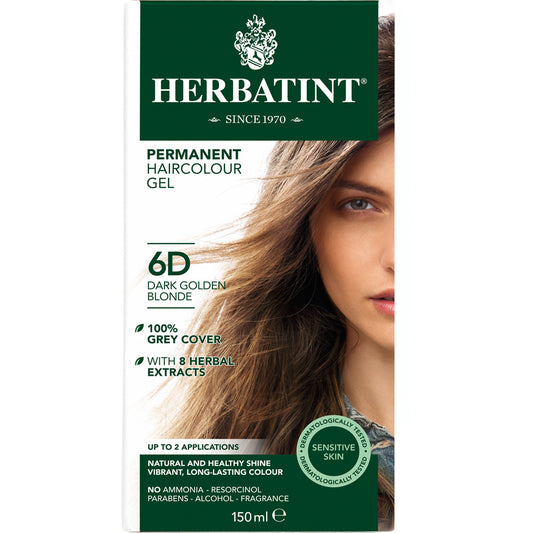 Herbatint Permanent Hair Colour Gel Golden Tones - 6D (Dark Golden Blonde)