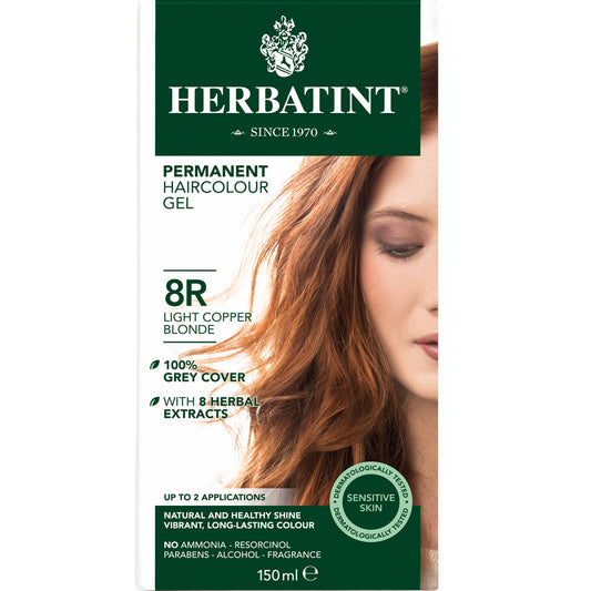 Herbatint Permanent Hair Colour Gel Copper Tones - 8R (Light Copper Blonde)