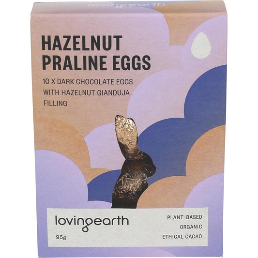 Loving Earth Hazelnut Praline Chocolate Eggs