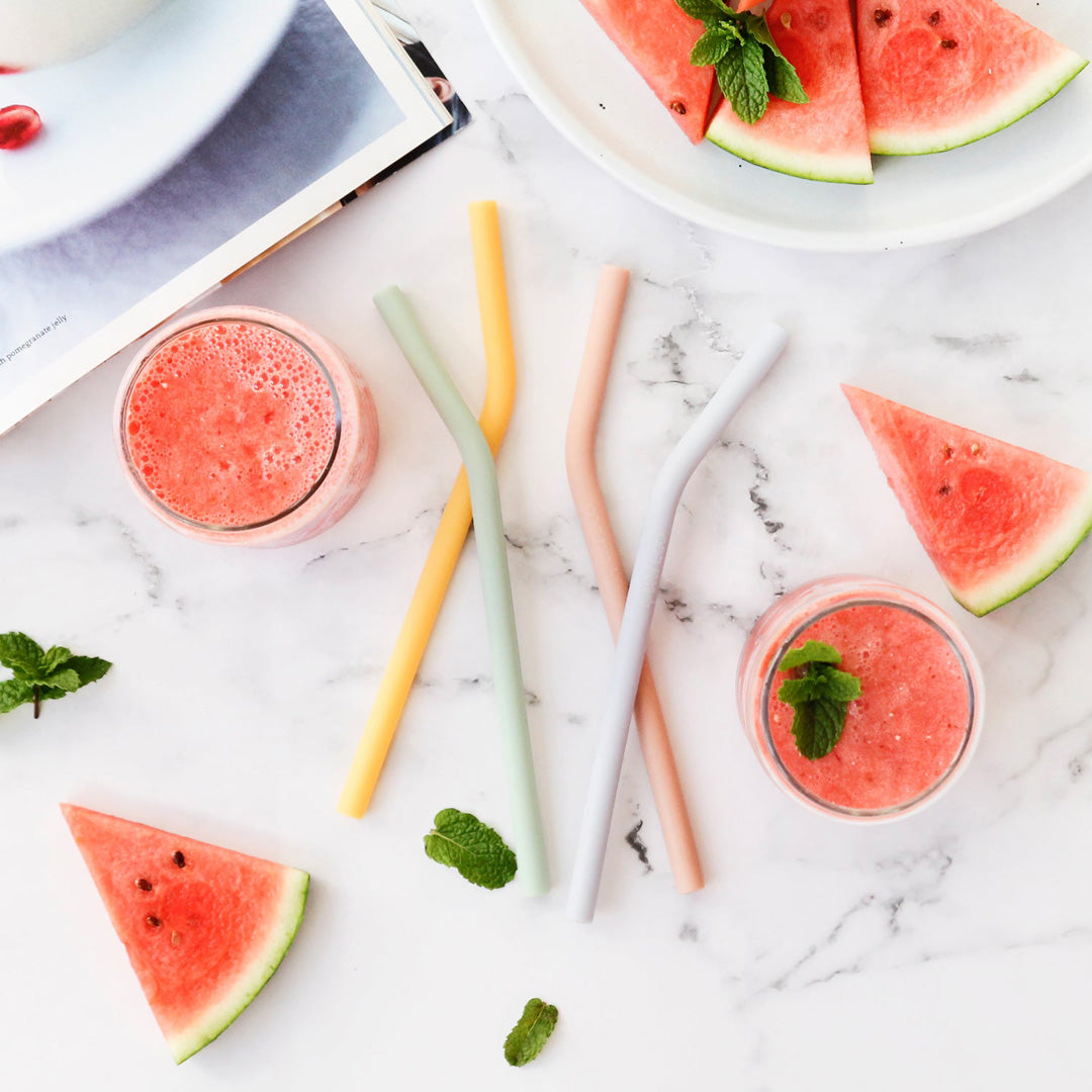 Ever Eco Silicone Drinking Straws Bent
