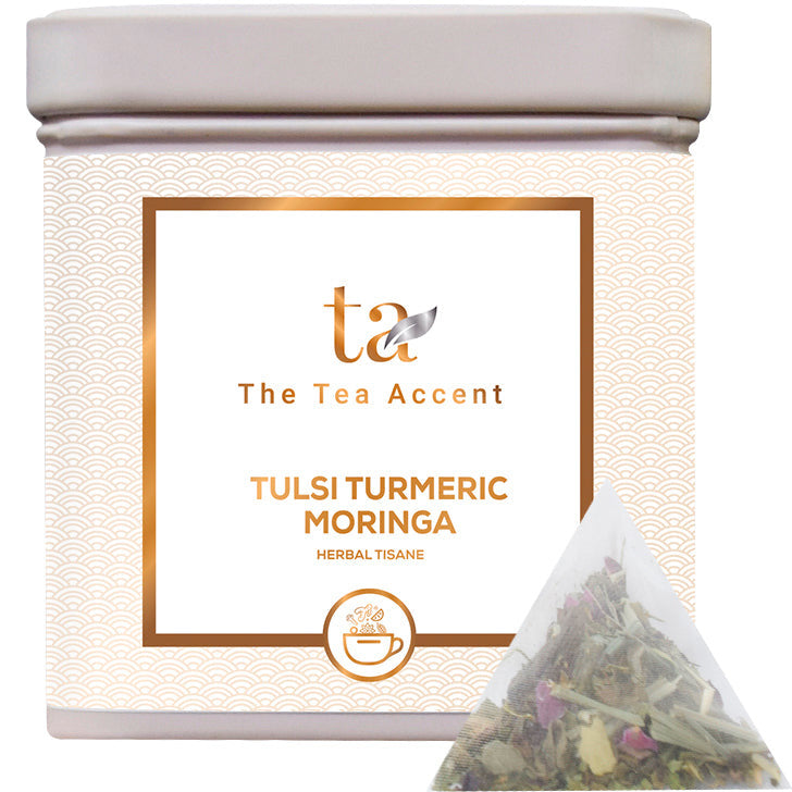 The Tea Accent Tulsi Turmeric Moringa Herbal Tisane