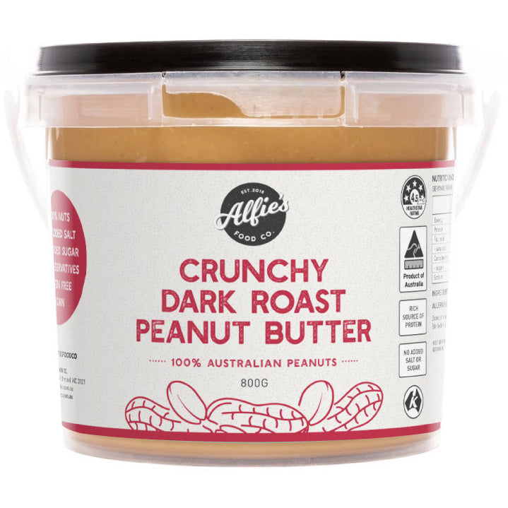 Alfie's Food Co. Crunchy Dark Roasted Peanut Butter