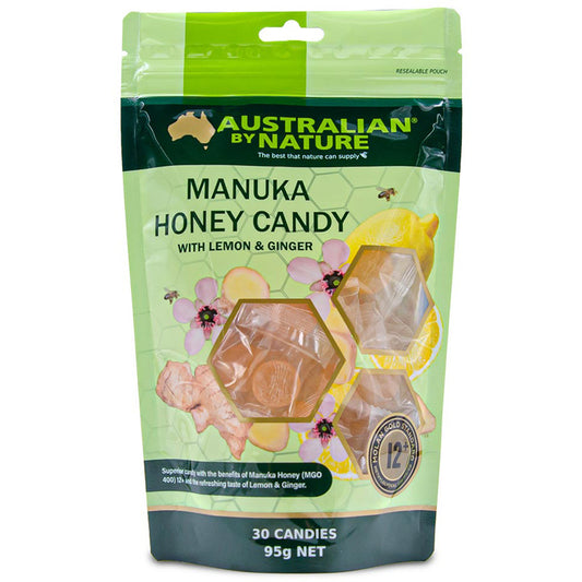 Australian By Nature Manuka Honey Candy 12+ (MGO 400) with Lemon & Ginger