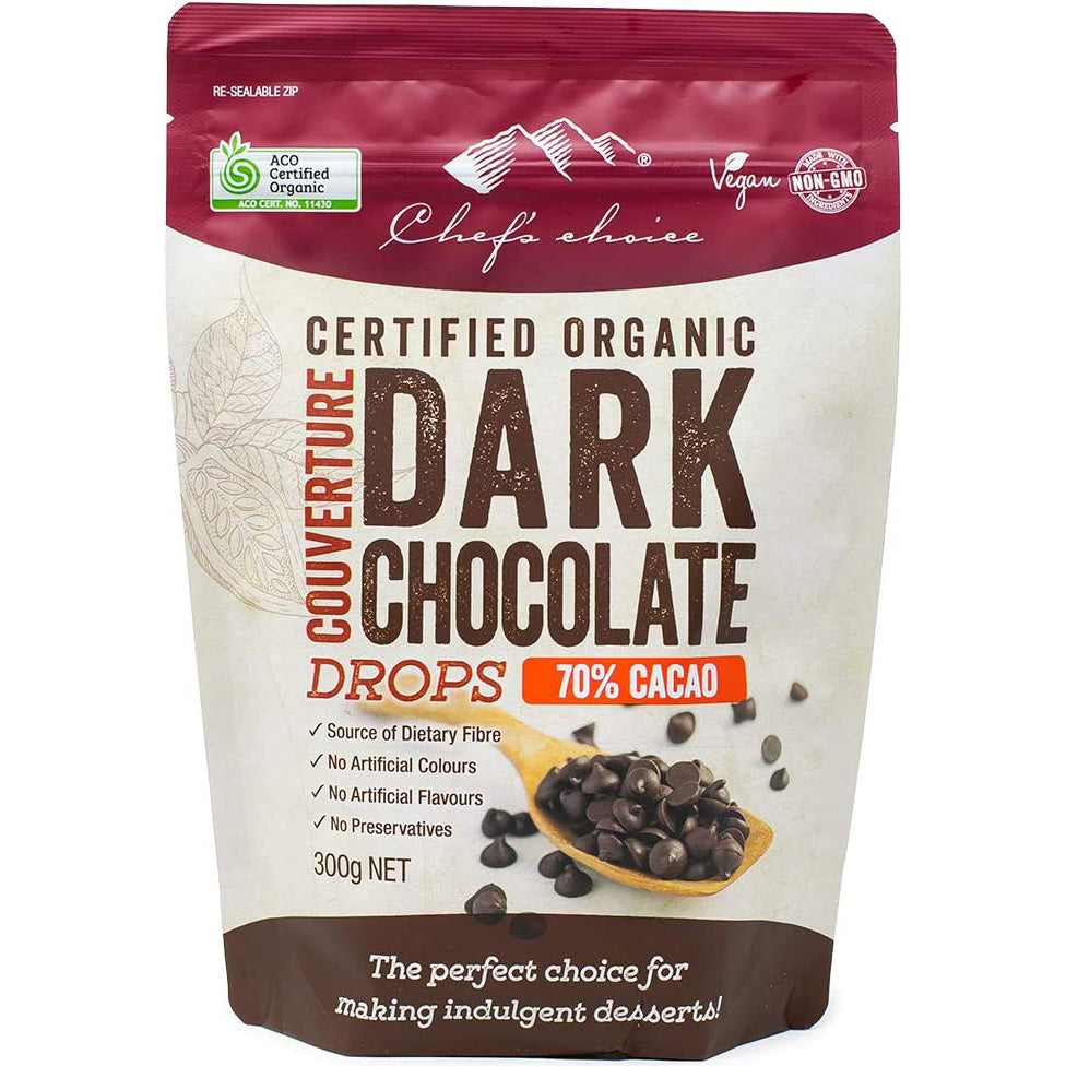 Chef's Choice Certified Organic Dark Chocolate Couverture Drops