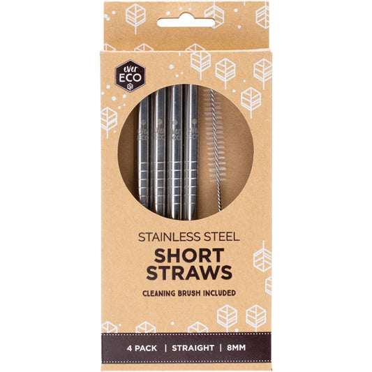 Ever Eco Stainless Steel Drinking Straws Short