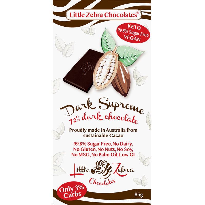 Little Zebra Chocolates Dark Supreme 72% Dark Chocolate