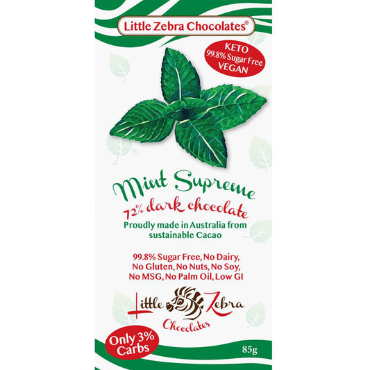 Little Zebra Chocolates Mint Supreme 72% Dark Chocolate