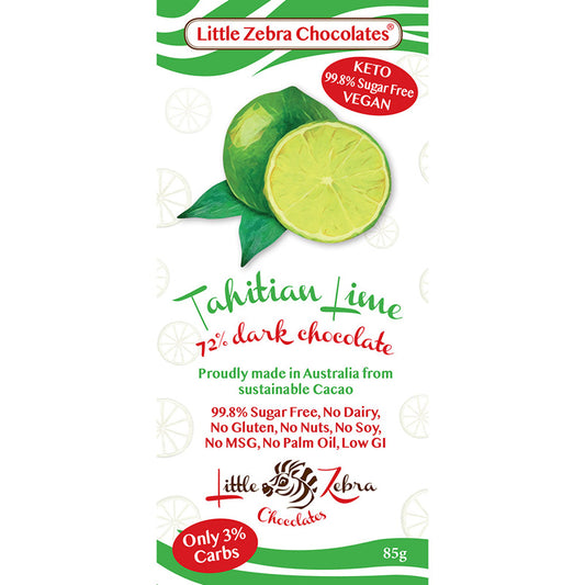 Little Zebra Chocolates Tahitian Lime 72% Dark Chocolate