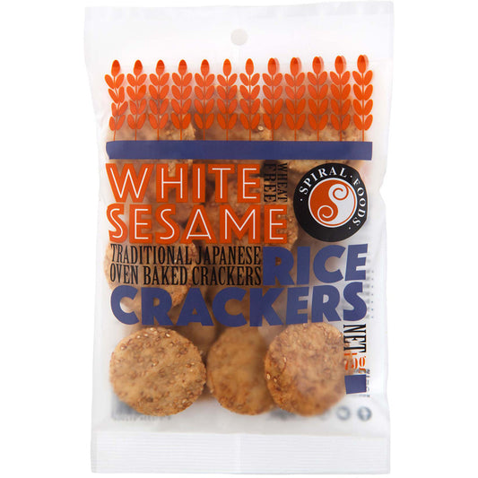 Spiral Foods White Sesame Rice Crackers