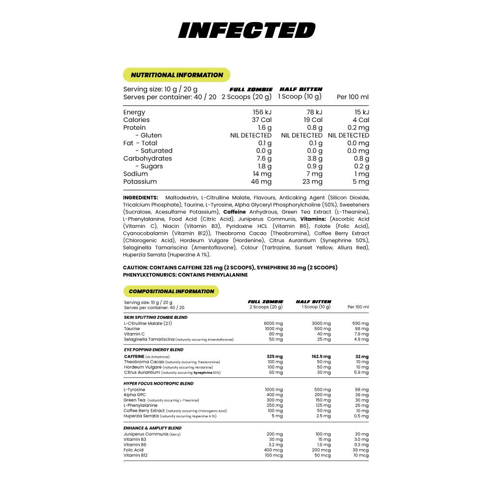 Zombie Labs Infected High Stimulant Pre-Workout